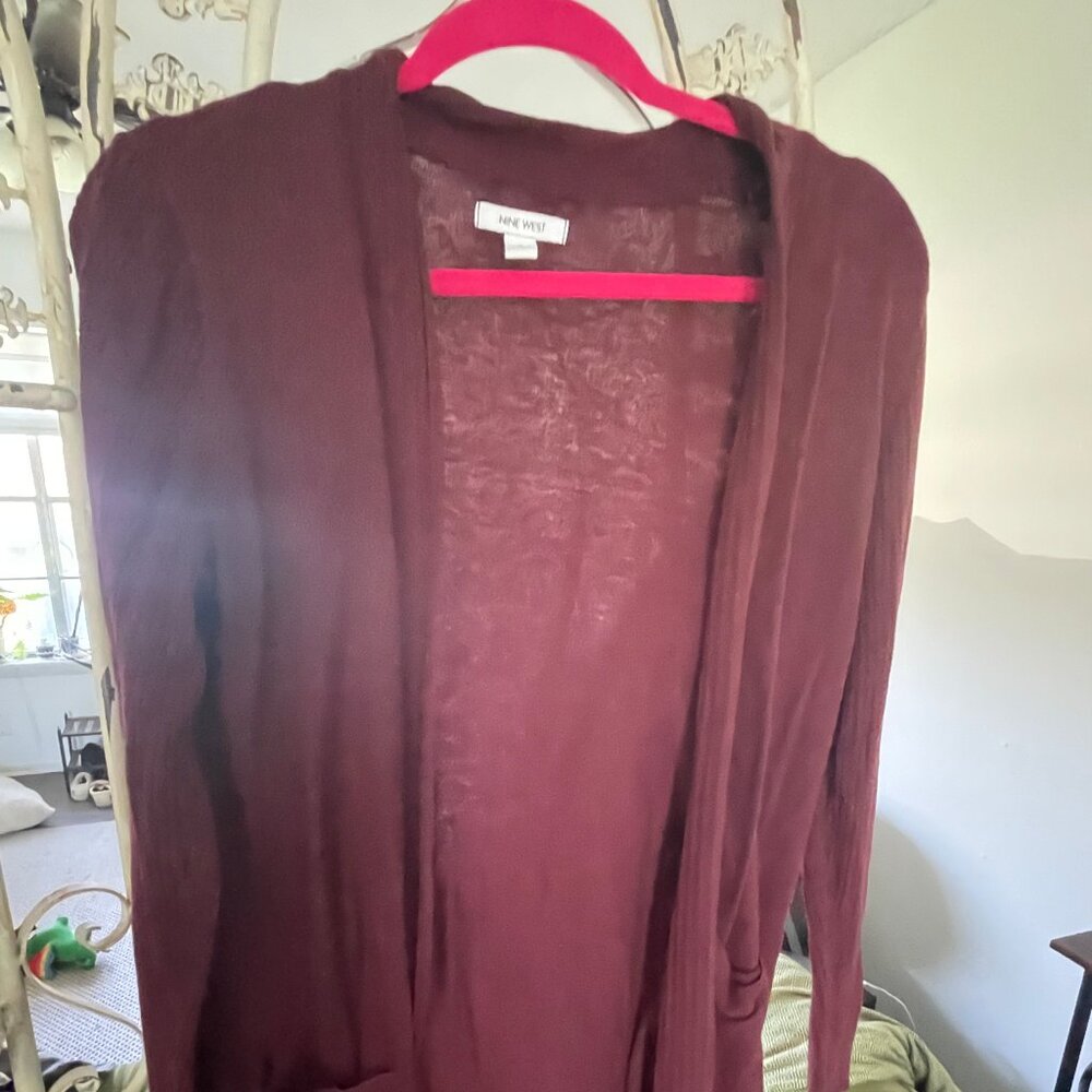 Burgundy cardigan Nine West